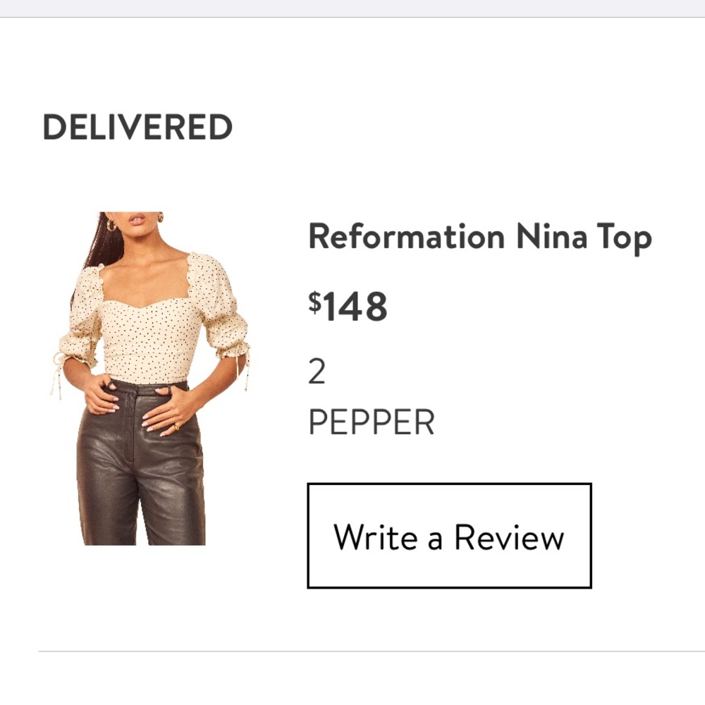 Reformation polka dot shirt
